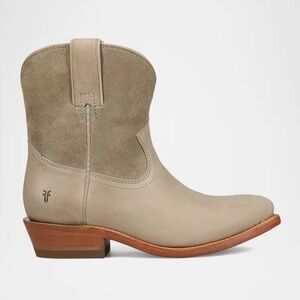 Frye Billy Western Bootie NWT Women’s 8 Tan Leather & Suede Ankle Boots